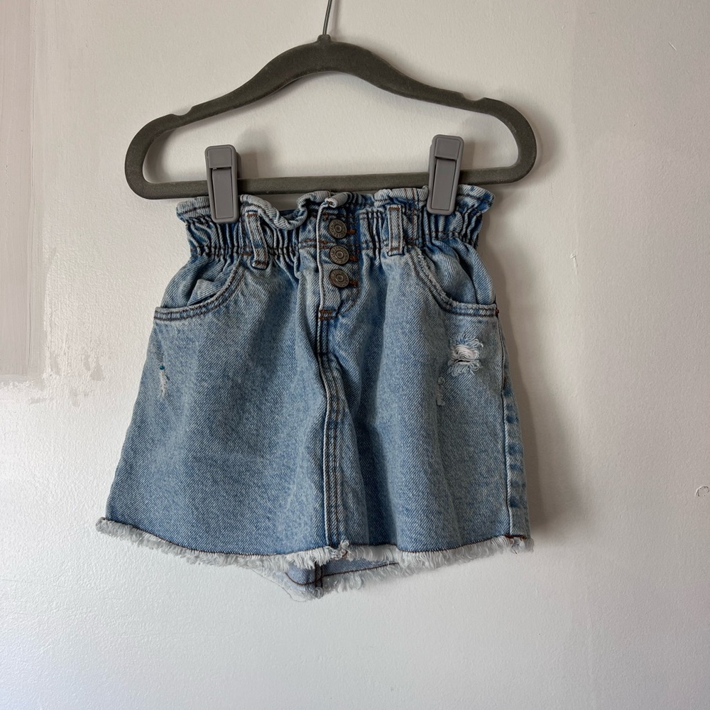 Zara Light Blue Denim Paperbag Skirt 3T 4T